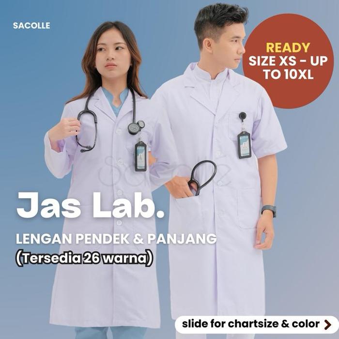 Jas Laboratorium Small - Big Size Jumbo/Jas Lab Premium Lengan Panjang & Pendek Murah