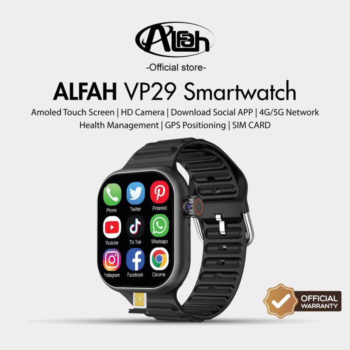 Alfah -VP29 Android 4G/5G Smartwatch Built in GPS 2.29inch Amoled Screen 3GB+32GB SimCard WIFI Hotpo