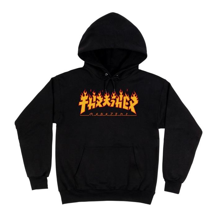 THR4SH3R Flame Godzilla Hoodie - Black