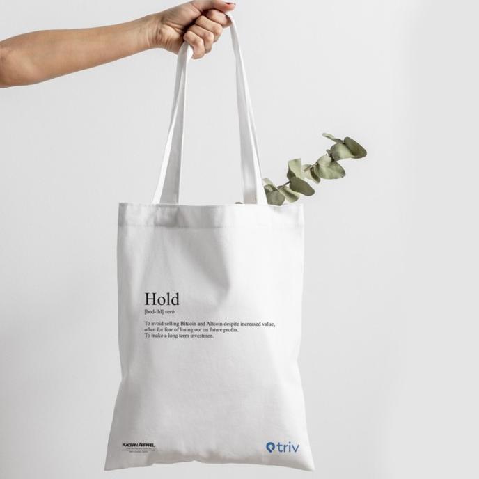 Tote Bag Crypto "HODL" - Tote Bag Kanvas/Totebag Crypto/Kaos Crypto