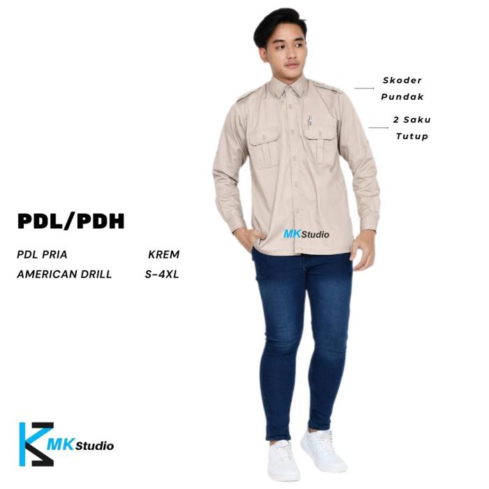 Baju Pdl Lapangan/Kemeja Atasan/Seragam Kerja Lapangan/Kemeja Pdl Custom Bordir/Baju Pdl Panjang