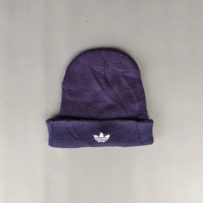 Topi Kupluk Beanie Rajut Unisex Pria Wanita ADIDAS - Trifoil Navy