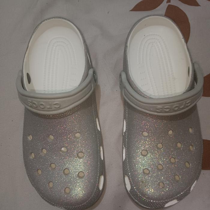 crocs Glitter abu reject cutting