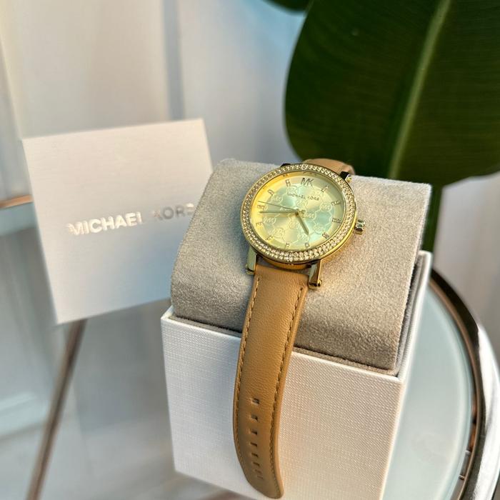 Michael kors MK2986 corey camel leather watch