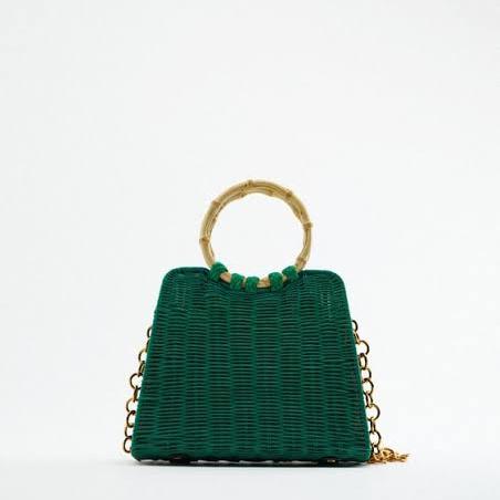 ZARA RIGID CITY GREEN BAGS