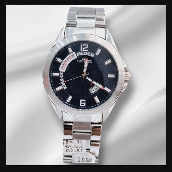 J.Bovier B05.ID404 VJ55BSS.BI Biru silver jam tangan pria original
