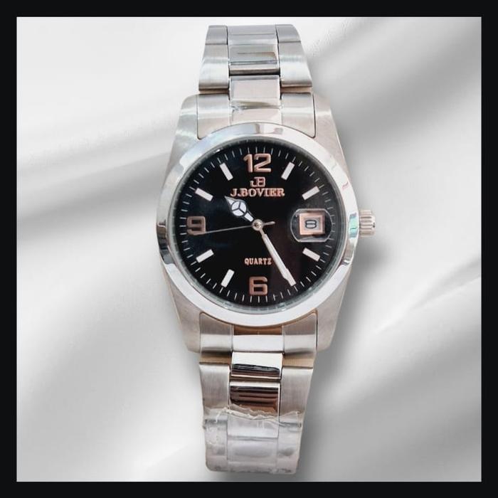 J.Bovier B05.185 MSS K3AR silver jam tangan pria original