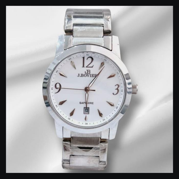 J.Bovier B15-PS244GSSW3A Silver jam tangan pria original