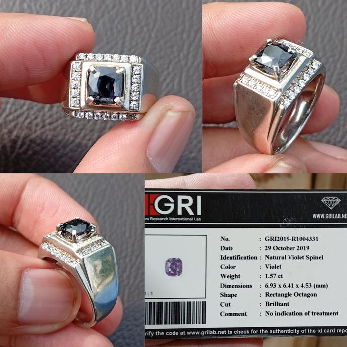 Natural Violet Spinel 1.57 ct memo GRI