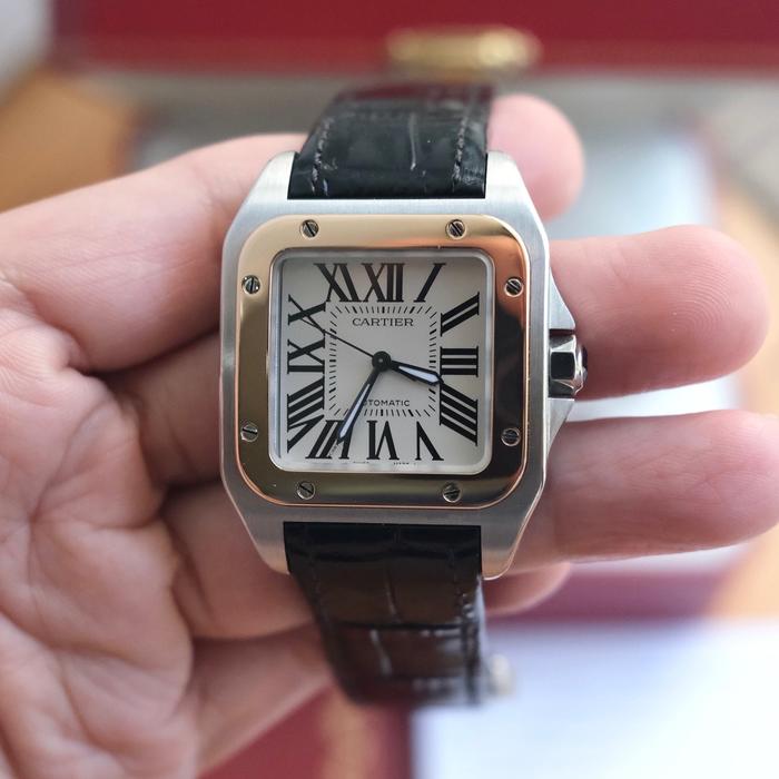 Cartier santos 100 two tone medium
