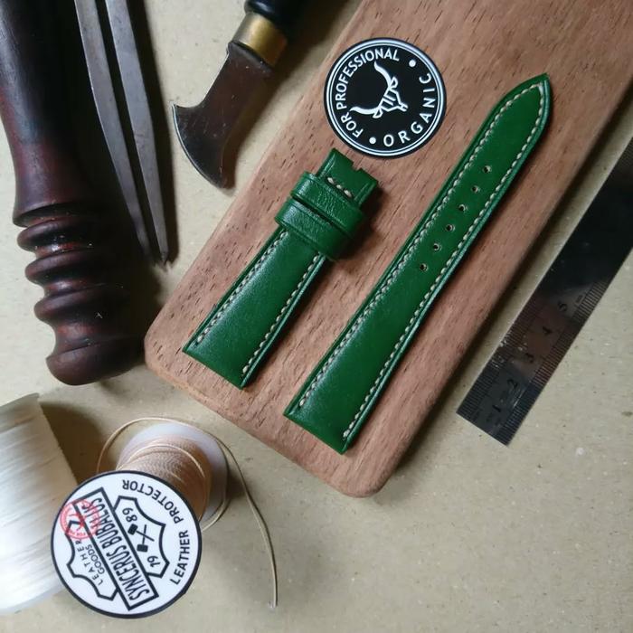 Leather strap premium green syncerus bubalus