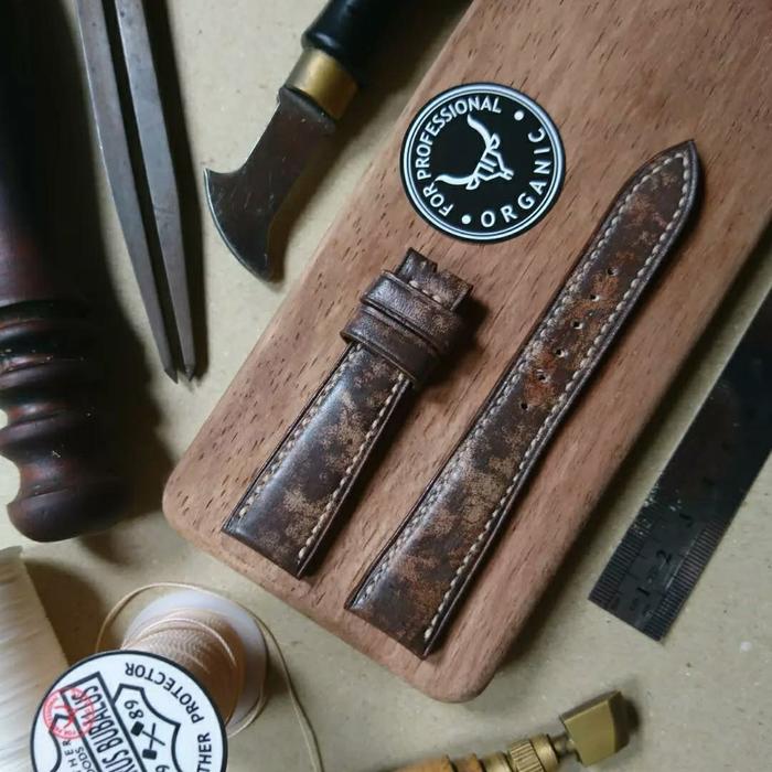 Leather strap premium rustic brown syncerus bubalus
