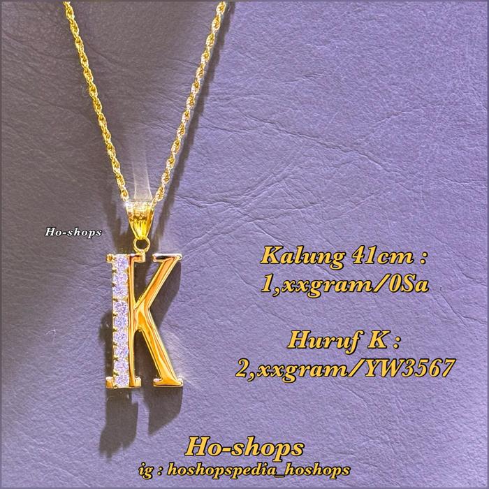 Kalung Huruf Mas Kuning Kadar 700 Asli Emas