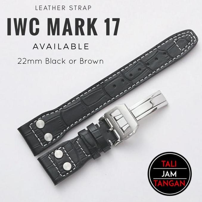 22Mm Iwc Mark 17 Leather Strap Tali Jam Tangan Kulit Asli Iwc Best Seller