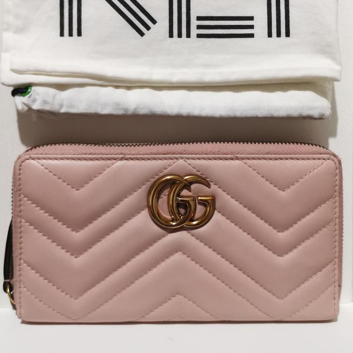 Preloved Authentic Gucci Marmont Zip wallet warna Pink
