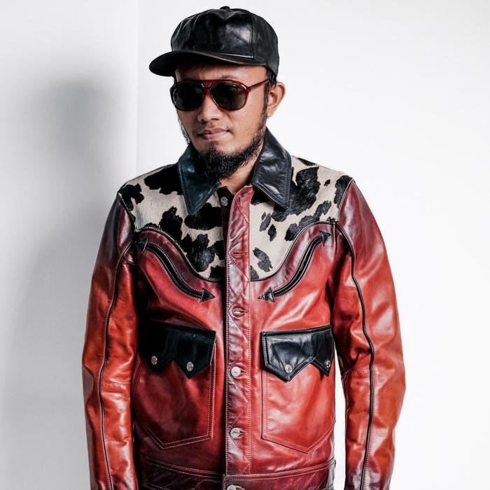 Dsquared2 Ombre Calfskin Leather Jacket Vintage Cowboy Original Authentic Made In Italy
