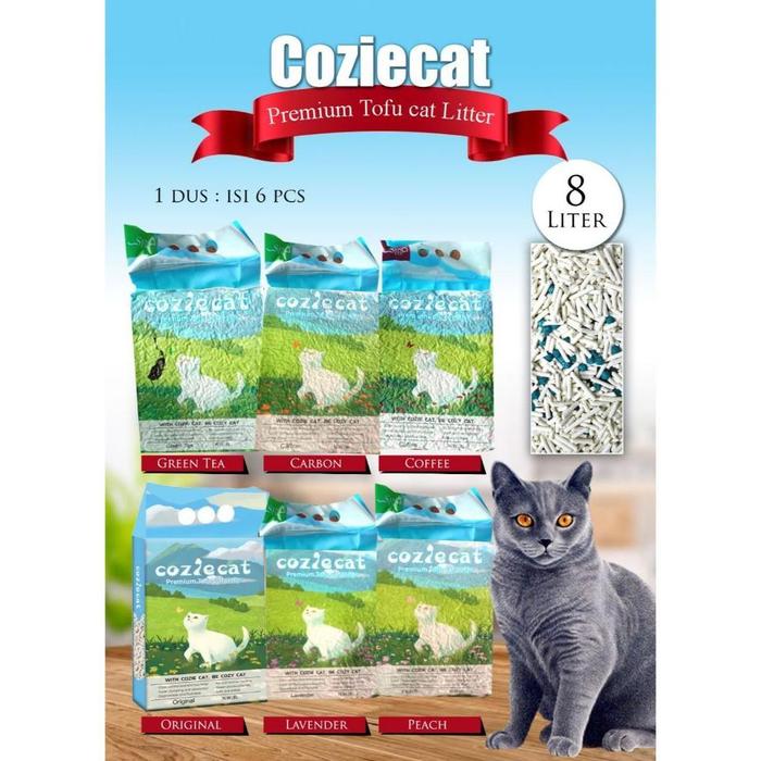 Recomend Pasir Tofu Cozie Cat 8 L - Pasir Gumpal Kucing Pasir Tofu Kucing !!