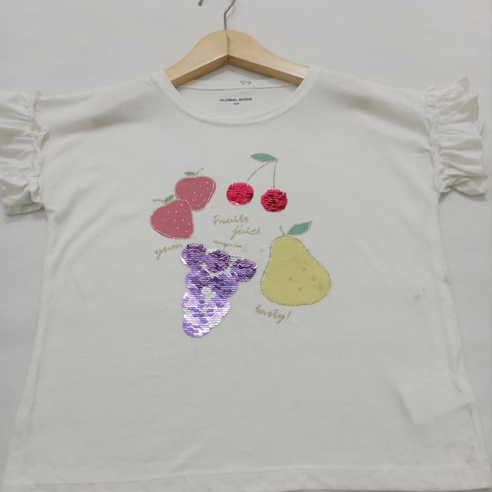 preloved kaos harian anak perempuan usap sequin 5 6 tahun global work