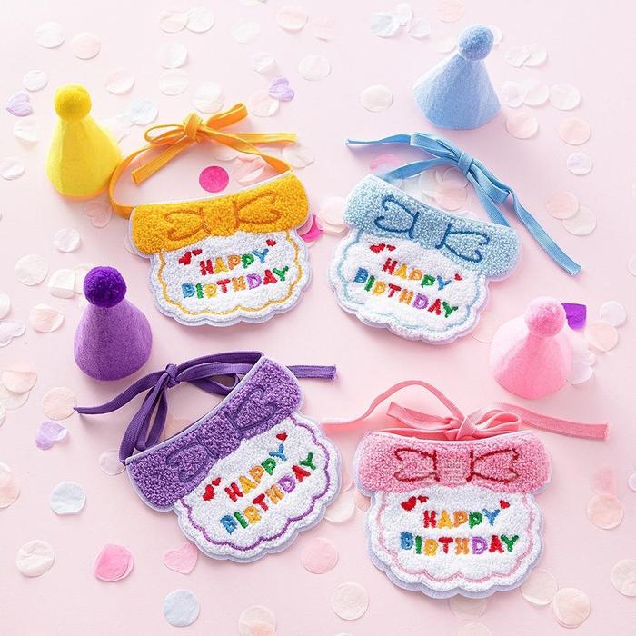 Trendy Bib Ultah Korean Style Untuk Anjing Kucing - Aksesoris Ulang Tahun Anjing Kucing - Bib Collar