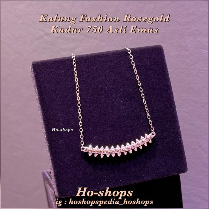 Kalung Serut Rosegold Kadar 750 Asli Emas
