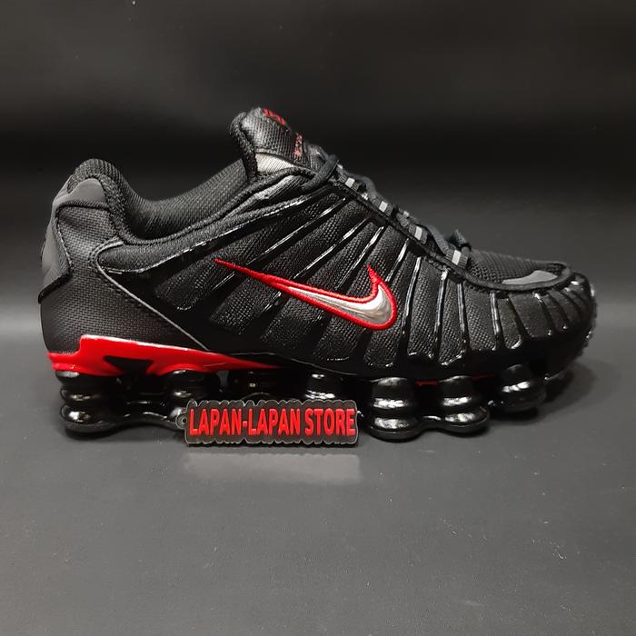 Sepatu sneakers shox TL black red "perfect kicks original"