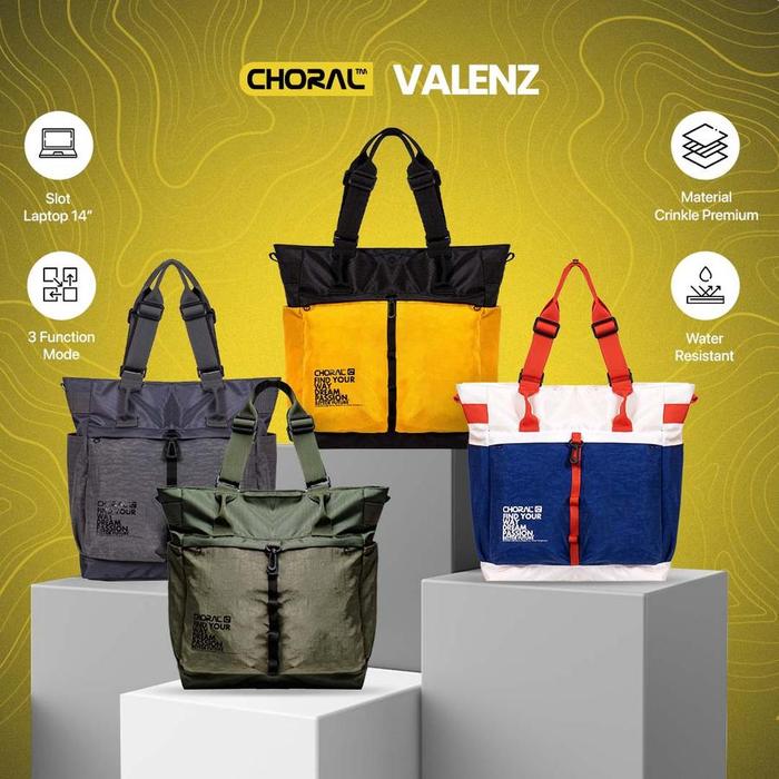Choral Valenz Multi Handling | Totebag | Slingbag | Shoulderbag | Handle Koper | Tas Original