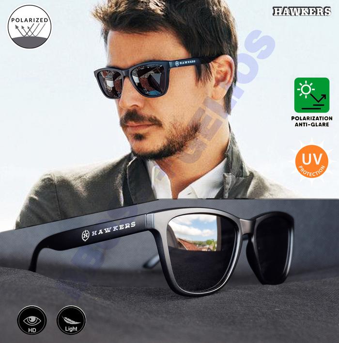 KACAMATA HITAM PRIA HAWKERS UNISEX BLACK MATTE POLARIZED ORIGINAL UNISEX SUNGLASSES OUTDOOR KACA MAT
