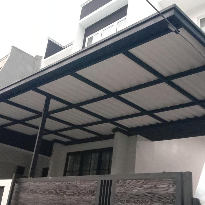 Kanopi UPVC Double Layer Rangka Hollow pemasangan Jabodetabek Besi
