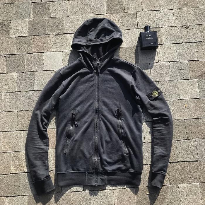 Stone Island Black Hoodie Sweatshirt Jumper jacket with original Patches and button Junior Series  B