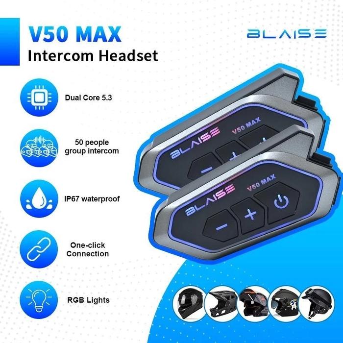 BLAISE V50 MAX MESH INTERCOM BLAISE V50 MAX INTERCOM GROUP PAIRING 50 RIDERS BLAISE V50 MAX ORIGINAL