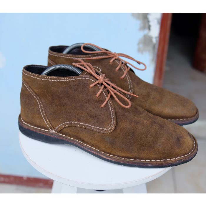 Sepatu Mid Chukka Boots John Varvatos Suede Leather not Converse Clarks Zegna Timberland Paraboot Dr