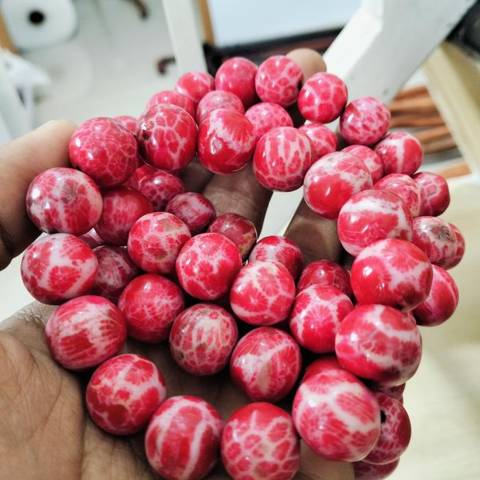 gelang batu permata Marjan merah petir super