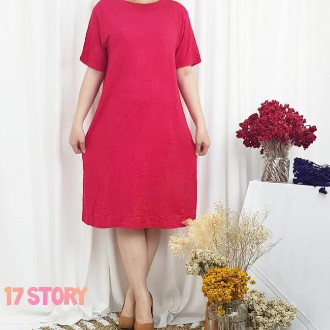 Daster Kaos Polos Wanita Lengan Pendek Bahan Premium Adem/Daster Polos Jumbo Wanita/Daster Jumbo Siz