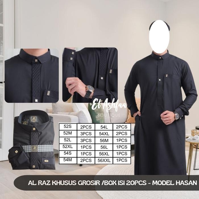 Jubah Al Raz Premium Khusus Grosir 20pcs/box Model Hasan
