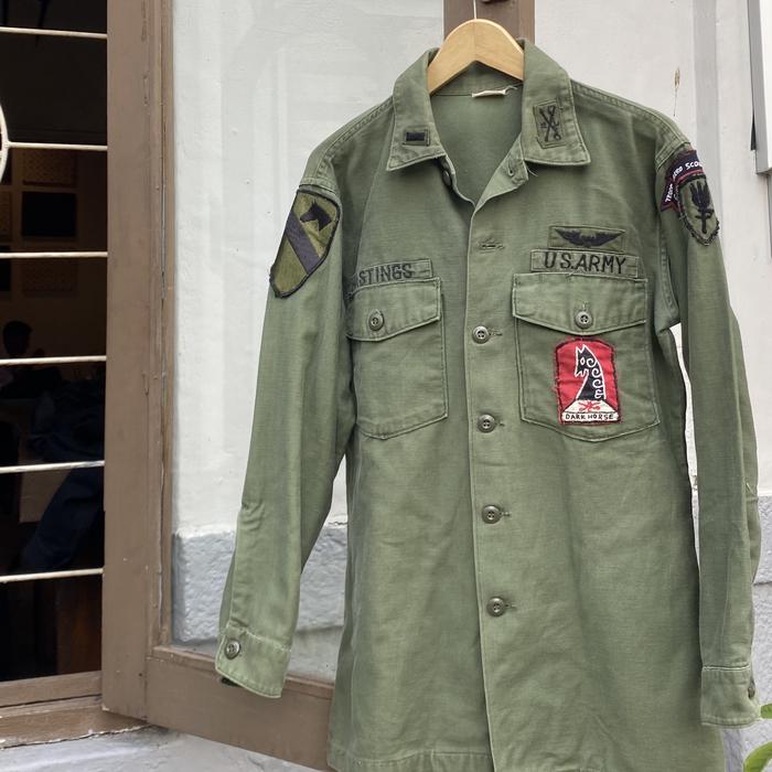Og107 Shirt Vietnam Era with Darkhouse Patches