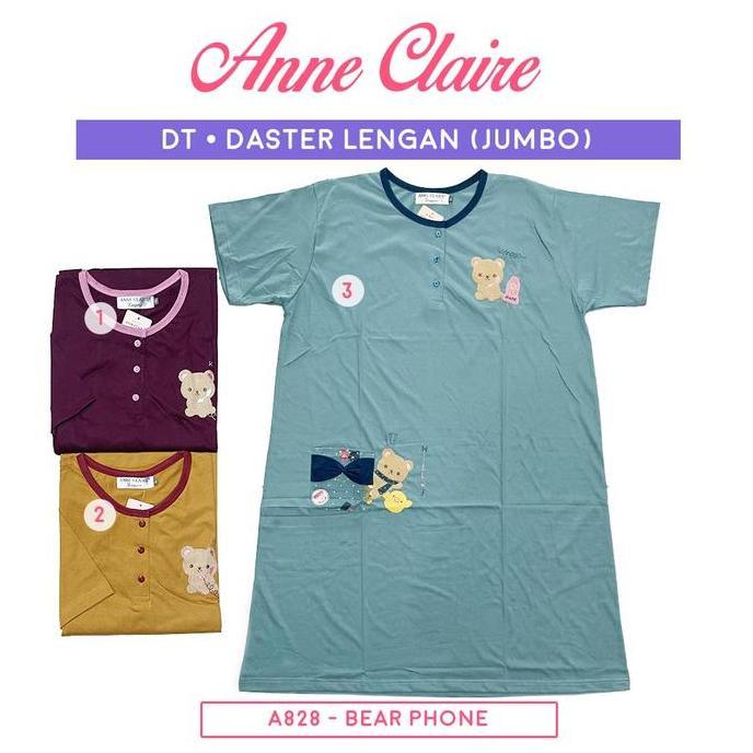 Daster Dt Lengan Pendek Jumbo / Big Size Xl / 2L (Kancing 3) Anne Claire Dewasa Babydoll Baju Tidur 
