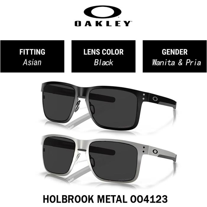 Asli Sunglasses Oakley HOLBROOK METAL Prizm OO4123 Kacamata Hitam 100% Original Asian Fitting 52mm