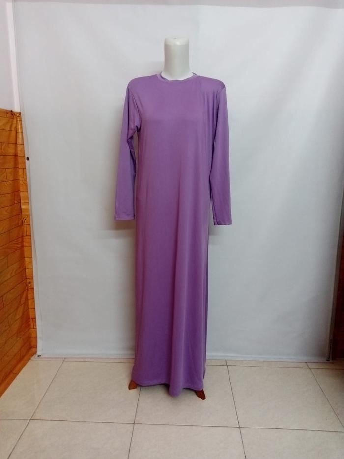 Long inner gamis warna lilac
