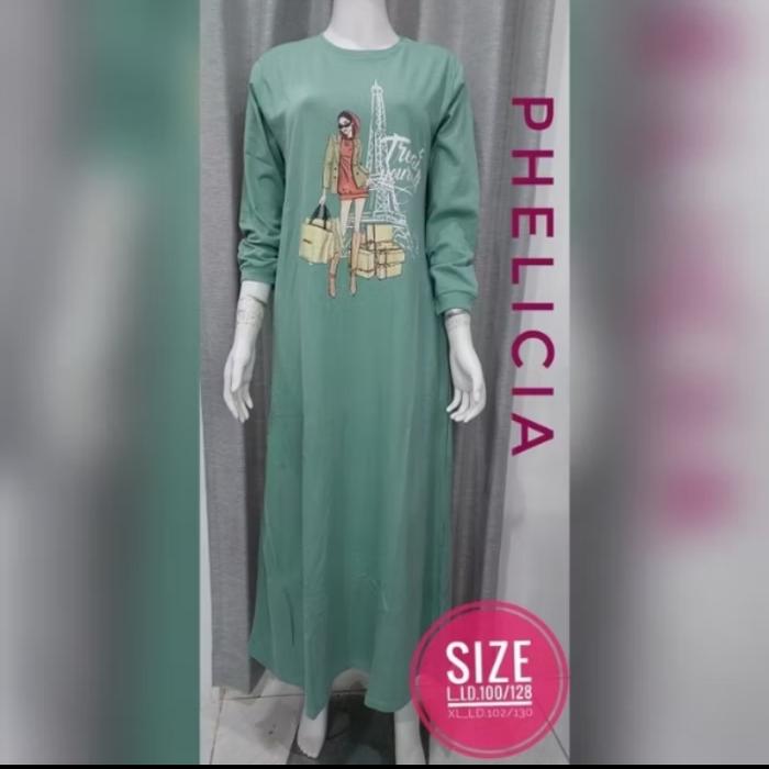 dress gamis kaos phelicia