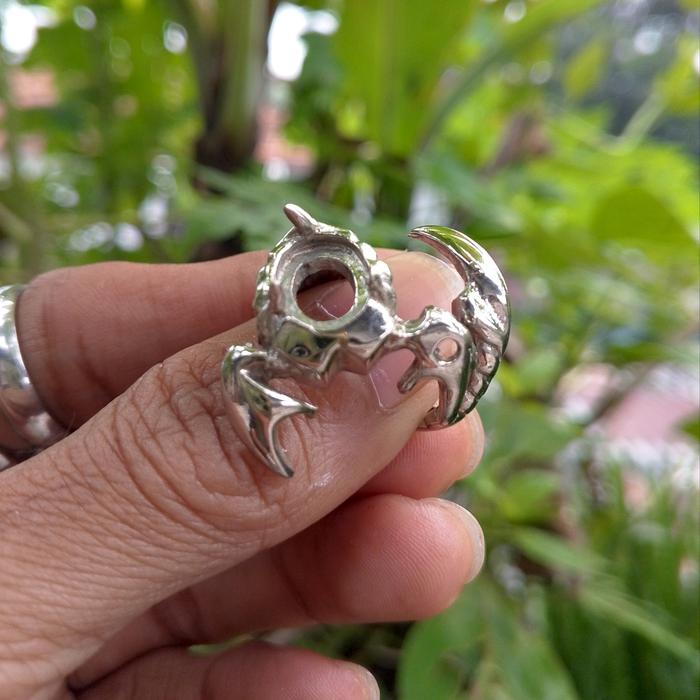 Ring scorpion bahan Monel casting/emban batu akik