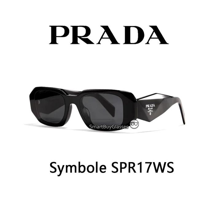 New Kacamata Hitam Prada Original Sunglasses SymboleSPR17WS Black Wanita Pria Pencegahan UV Glasses