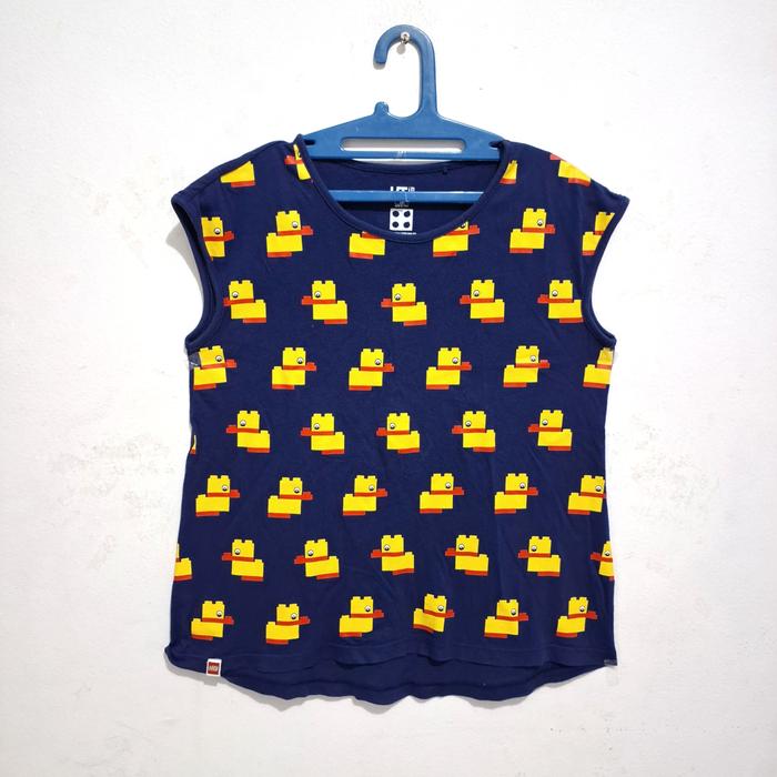 Kaos anak perempuan uniqlo x Lego original size 140 navy duck 8-9 thn