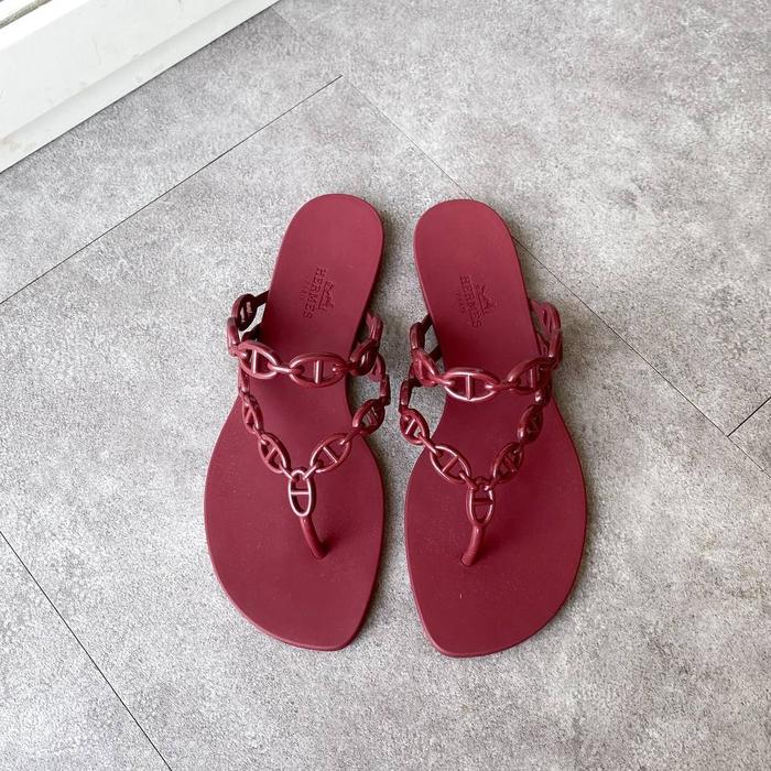 Hermes Island Jelly Sandal Rouge H
