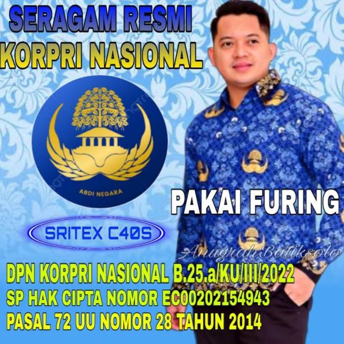 Re27 Seragam Korpri Wanita Resmi Sesuai Sk Pp Berlapis Furing Kain Sritex C40S Re27