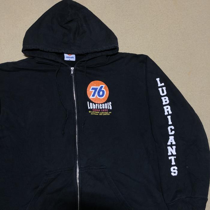 PRELOVED ZIP HOODIE LUBRICANTS 76 HITAM