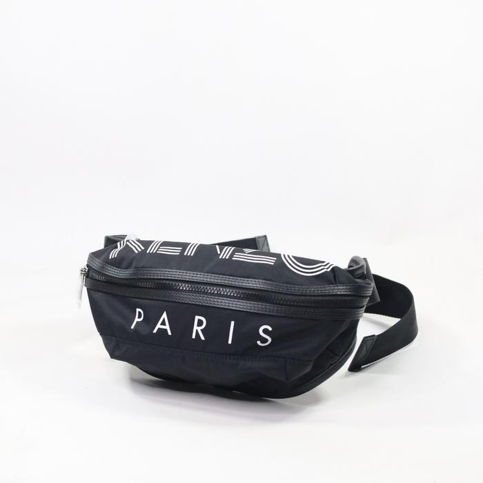 Tas Kenzo Paris Font Logo Waistbag Black / Tas Kenzo Bumbag Authentic