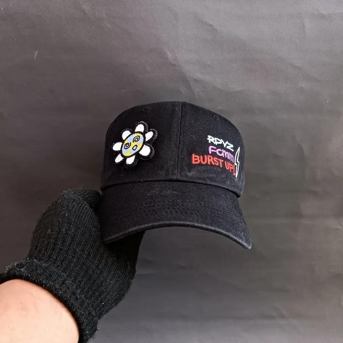 Topi Simple Cap Unisex Pria Wanita FCMM x RDVZ Hitam