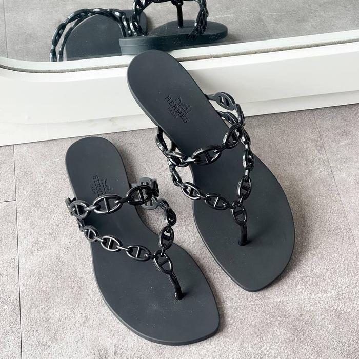 Hermes Island Jelly Sandal Black
