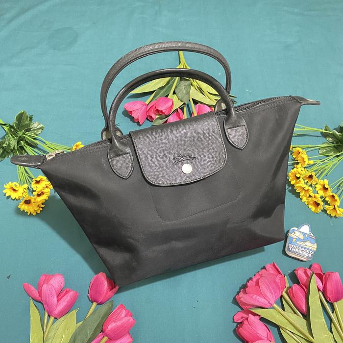 Longchamp Le Pliage Neo Small Graphite Satchel Bag Original