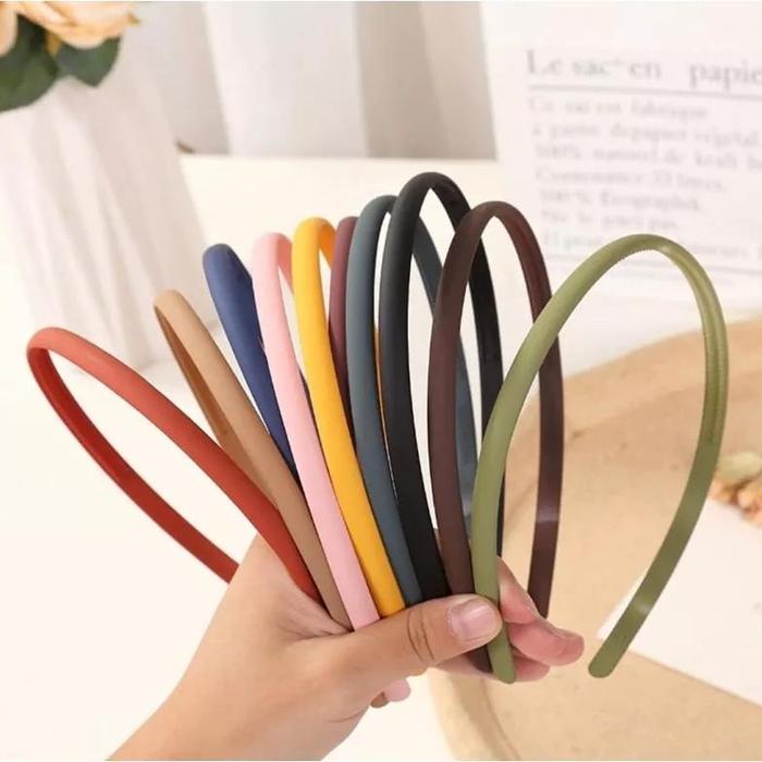 Fgh-56 1 Lusin (12 Pcs) Bando Fancy Korea Model Lidi Multiwarna Doff Atau Hitam